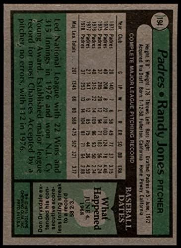 1979 Topps 194 Ранди Джоунс Сан Диего Падрес (Бейзболна картичка), БИВШ Падрес