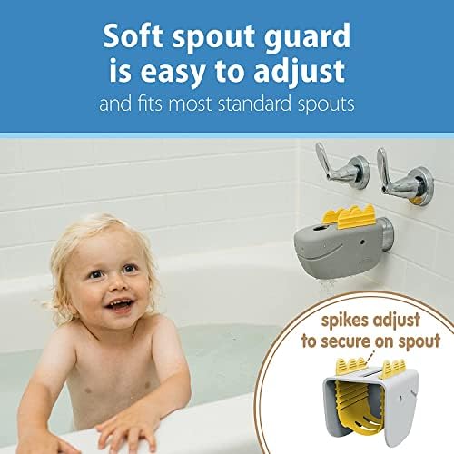 Dr. Brown ' s CleanUp Bath Time Essentials, Нескользящие стикери за баня Sit & Splash с модел на Динозавър, Калъф за чучур на детска