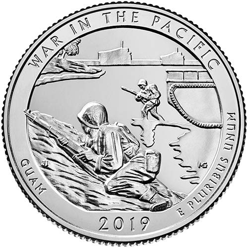 Войната 2019 г. в Тихоокеанския националния исторически парк Гуам Национален парк NP Quarter Choice Необращенный монетен