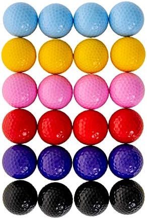 Цветни топки за голф Thorza - Многоцветен комплект от 24 части за детския мини-голф, тренировки за игра на топка и детски тренировки