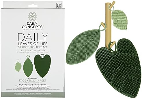 Комплект силиконови скрубери Daily Leaves of Life - Включва 3 силиконови чистач във формата на листа. Всеки скрубер е с