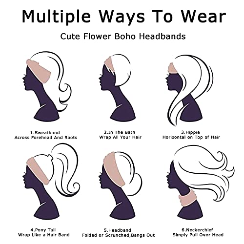 STGDAK Превръзка на главата в стил Бохо За жени, Модни Разтеглив Широки еластични ленти За коса, превръзки на главата под формата