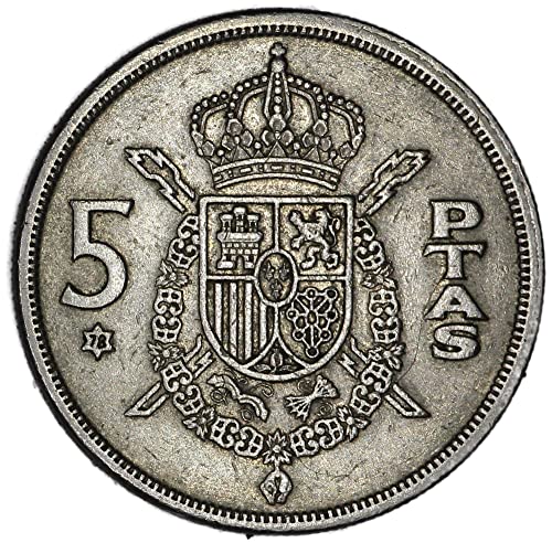 1978 Без знака на ментата Испания 1975/78 КМ 807 Хуан Карлос I 5 Песета Панаир Продавачи