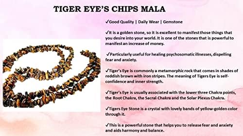 Чипс HiJet Tiger Eye с Дължина около 32-34 см за бижута, Балансирующих Положителна Енергия, Хармония, Късмет, Йога, Медитация,