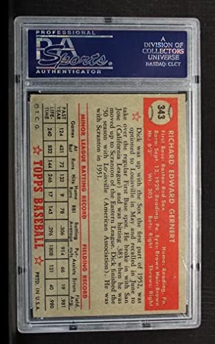 1952 Topps 343 Дик Гернерт на Бостън Ред Сокс (бейзболна картичка) PSA PSA 4.50 Ред Сокс