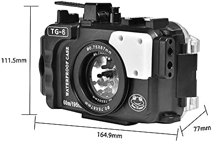 Водоустойчив корпус на камерата Sea жаби и стотици Съвместима с Olympus TG-6 IPX8 60 м/196 метра Максимална Дълбочина на потапяне Калъф за Подводна камера за гмуркане, сърф, гр?