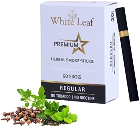 Цигари White Leaf Premium Herbal Smoke без тютюн, без никотин Обикновени (опаковка от 20 щеки) Не води до пристрастяване