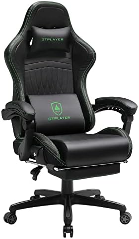 Игралното стол GTPLAYER, Компютърен стол с поставка за краката и тонколони Bluetooth, Ергономичен Игралното стол с висока