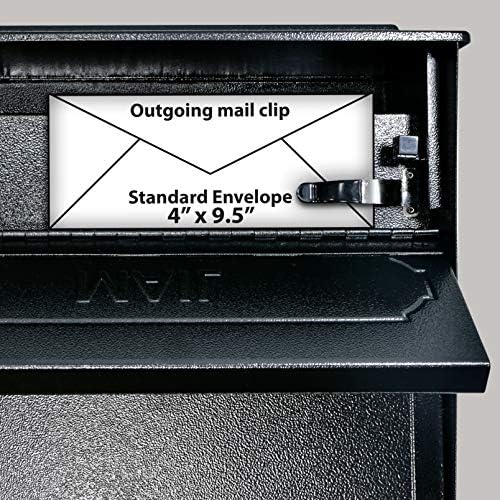 Пощенска кутия Mail Boss 7172 с предпазни ключалки за етаж от къща, монтиран на стената, Черен, Опаковка по 1 парче