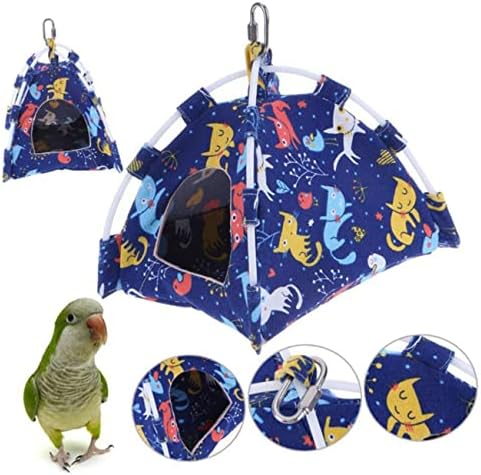 Yardwe 1бр играчки платно палатки зимни птици, къща карикатура птица папагал Папагал щанд палатка платно на птици къща