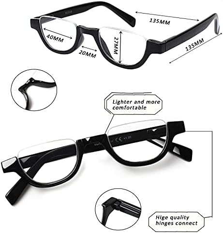4 Чифта Цветни Модни Очила за четене в полумесяцной рамки с пружинным тръба на шарнирна връзка, за мъже и жени-ридеров