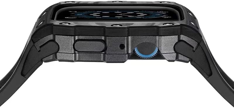 TRDYBSK Силиконов ремък за Apple Watch Band 40 мм 44 мм, от карбон/Керамични Bezel за iwatch series 8 7 41 мм 45 мм Гривна за промяна