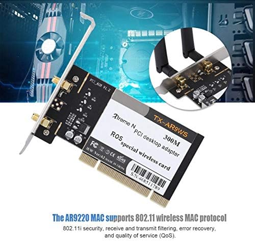 Мрежова карта ASHATA PCI, Безжична карта WiFi AR9220 300M PCI За настолни КОМПЮТРИ Двухдиапазонная Безжична мрежова карта 2,4/5 Ghz процесор,