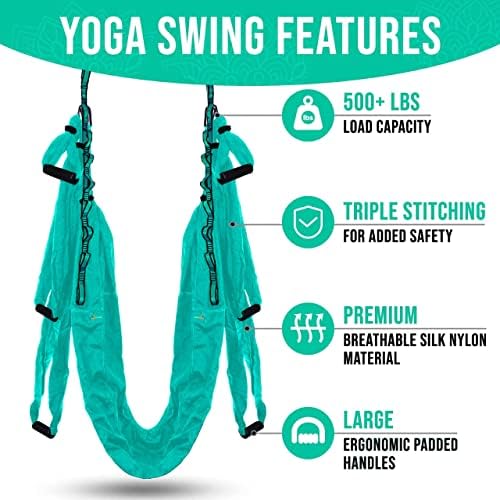 YOGA SWING PRO Premium Въздушен Хамак Anti gravity Yoga Swing Kit - Набор от Летящи слингов-Акробати, за Инверсионной терапия в помещения