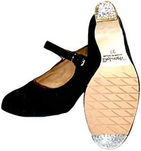 Menkes S. Обувки за фламенко За начинаещи, Дамски, Кожени, с пирони, Размер 8 (39EU), Черни