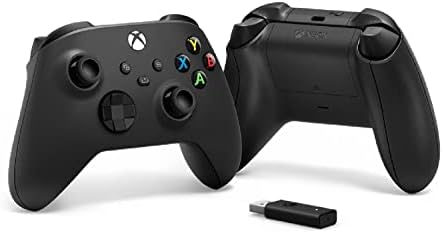 Безжичен контролер Xbox Carbon Black + Безжичен адаптер за Windows (Xbox Series X / S)