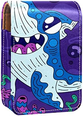 Подводница Акула И морски Водорасли Мини-козметични чанти за Тюбиков Червило Кожен Калъф за Червило на Притежателя