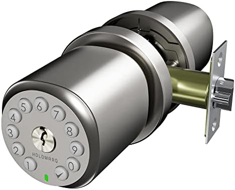 Врата копчето HOLOMARQ с Клавиатура за Комбинирано интериор Система за Заключване на вратите за Спалня С 4 Алкални Батерии тип АА Бесключевая