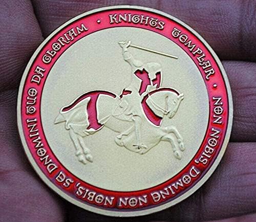 Рицарите на Червения Кръст Тамплиеры 40 мм Айде сребърно покритие Монета за Спомен Предизвикателство Колекционерски Монети