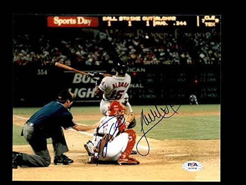 Иван Родригес, Санди Аломар-Младши, PSA DNA С Автограф 8x10 на Фото - Снимки на MLB С автограф