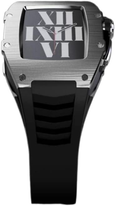 CNHKAU Комплект промяна от титанов стомана за Apple Watch 7 45 мм Корпус от неръждаема стомана за iWatch 6 SE 5 4 Серия 44