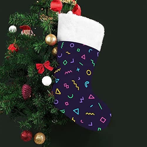 80-те години на Мемфис Коледен Отглеждане Окачени Чорапи С Принтом Коледно Дърво Украса За Камината