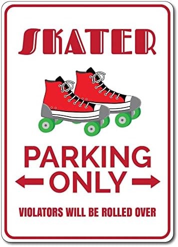 Паркинг Знак за Скейтеров, Подарък за Скейтеров, Декор за Скейтеров, Знак за Скейтеров, Знак за каране На кънки На лед, Знак За