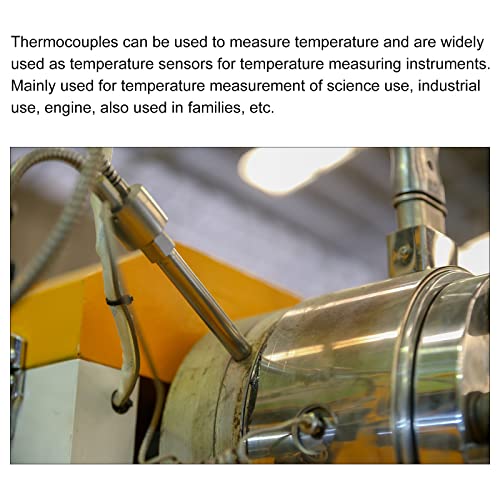 Сензор за температура MECCANIXITY 2 елемента Включва датчици за температура M6 Термопара E Тип на 5 метра Изолиран проводник от 0 до 400