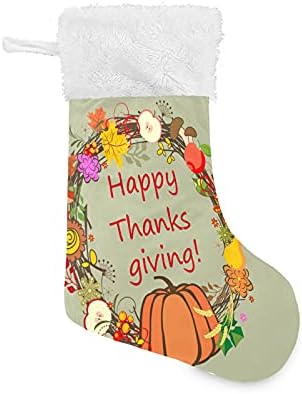 Коледни Чорапи ALAZA, Есенен Венец за Деня на Благодарността, Класически Персонализирани Големи Чулочные Украса за семейни тържества,