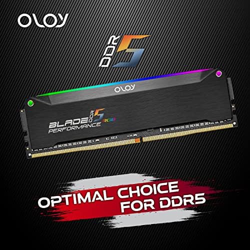 OLOy DDR5 RAM, 64GB (2x32GB) Black Hairline Blade RGB 6000 Mhz CL32 1.35 V Игра UDIMM (MD5U3260320BRKDE)