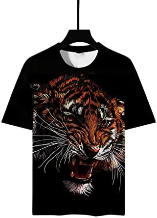 Мъжки Ризи с Тигър, Мъжки тениски с 3D Принтом, Новост, Графични Риза, Къс Ръкав, през Цялата Силует, Ежедневни Тениски