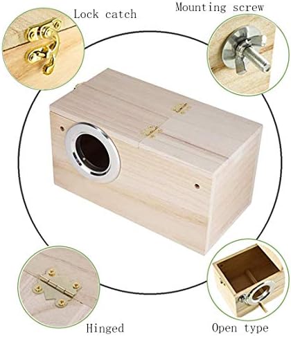 PINVNBY Къщичка за папагали Къщичка Дървена Кутия За Отглеждане на Папагали Кутия за Чифтосване Неразлучников Вълнисто Папагал Чинка