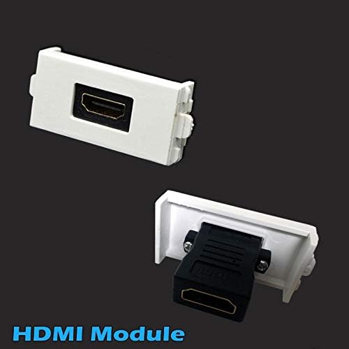 Стенни панела с HDMI + LC Keystone Модулен Мултимедиен Аудио-Видео Оптичен Жак Конектори, Изход Бели Декоративни лицеви панели за Монтиране
