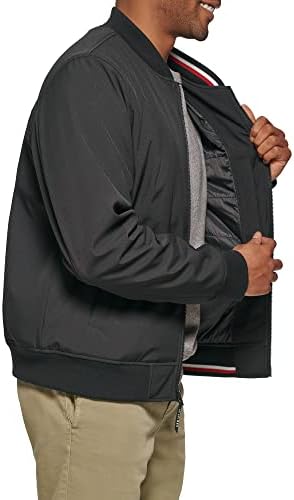 Мъжки лека университетската яке-бомбер от ребристого трикотаж Tommy Hilfiger