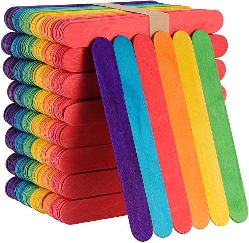 ZEONHAK 800 БР 6 Инча(Ите) Цветни Пръчици за Popsicle, Натурални Дървени Пръчици за Lolley, Пръчици за Близалки Джъмбо за направата