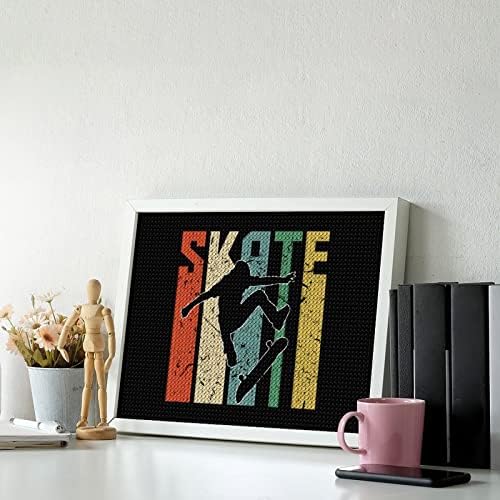 Ретро Скейтър Диамантена Живопис Комплекти 5D направи си САМ Пълна Тренировка Планински Кристал Изкуство Стенен Декор за Възрастни