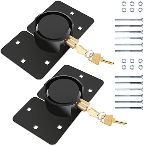 Окачени заключване IRONWALLS Черен цвят, Скрити Презрамки, 2, 73 мм/2-7/8 , Миене, Различни ключалки с засовом, 4 бр. ключове