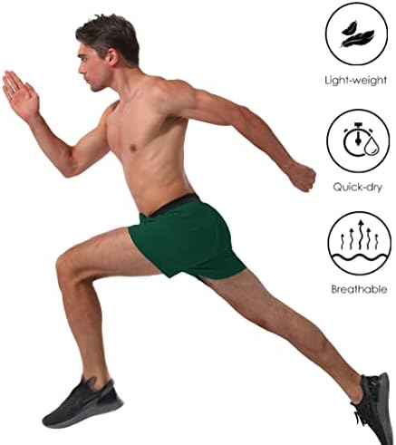 REYSHIONWA Мъжки 5-Цолови Спортни Шорти за Бягане с Вкара Подплата, бързо съхнещи Ежедневни Панталони за Занимания във Фитнес