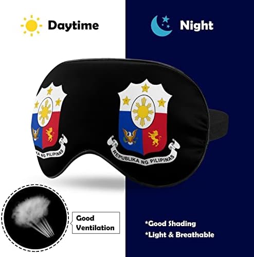Маска за очи с принтом Герб Филипините, Светозащитная Маска за Сън с Регулируема Каишка за Пътуване, Замяна на работата по време