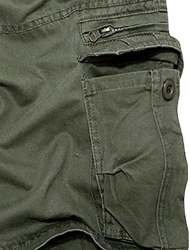 Maiyifu-GJ Мъжки Леки Ежедневни Панталони-Карго от кепър лента през С джобове с цип, Улични Къси Панталони, Памучни Армейските къси панталони