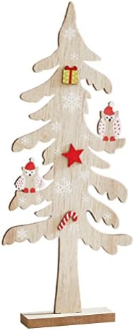 Офис декор Cabilock Коледна Настолна Елха Бухал Дизайн във формата на Снежинки, Коледно Дърво, Коледна Елха с ръчно Рисувани Мини Отделно Стоящи