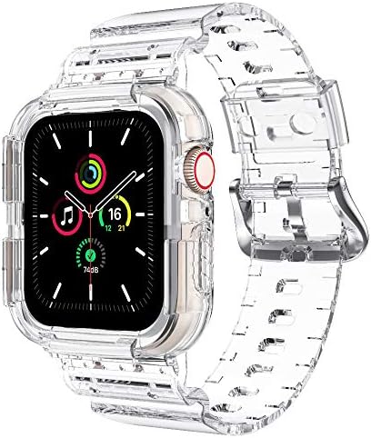 Прозрачна лента за часа на Apple Watch 42 мм 44 мм 45 мм Прозрачен Спортен каишка със Сменен каишка за Apple Watch Series