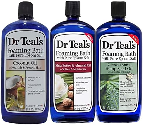 Подаръчен комплект Dr. Teal's за пенящейся вани с английска сол за Деня на майката (3 опаковки, общо 102 грама) - Масло от шеа и
