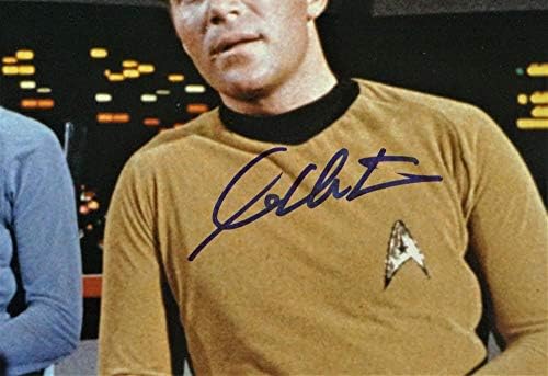 Уилям Шатнър с автограф 11x14 Star Trek със Снимка на Спок - Beckett Auth Blue