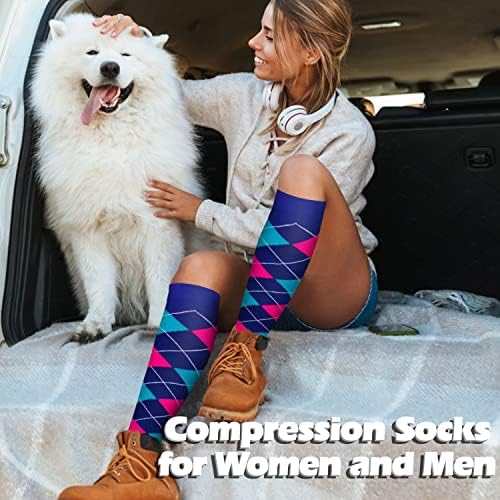 Компресия чорапи BLUEENJOY за жени и мъже Circulation (5 чифта) - най-Добрата подкрепа за медицински сестри, джогинг, пешеходен туризъм,