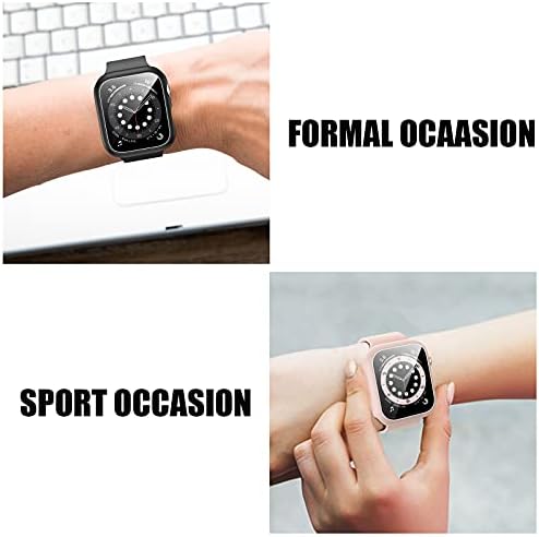 14 от Опаковки своята практика Apple Watch с предпазно фолио от закалено стъкло за Apple Watch Series 8 Series 7 45 мм, с пълно покритие,