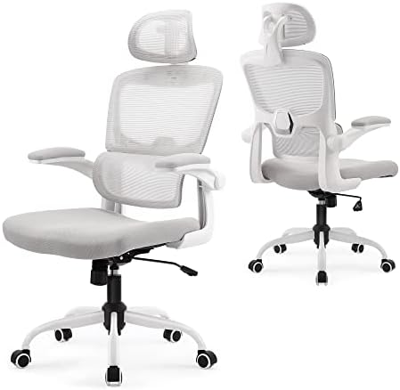 Офис стол NeuType Ергономичен Домашен Офис стол, количка, Столове за вашия работен плот с лумбална опора, Мрежест Компютърен стол