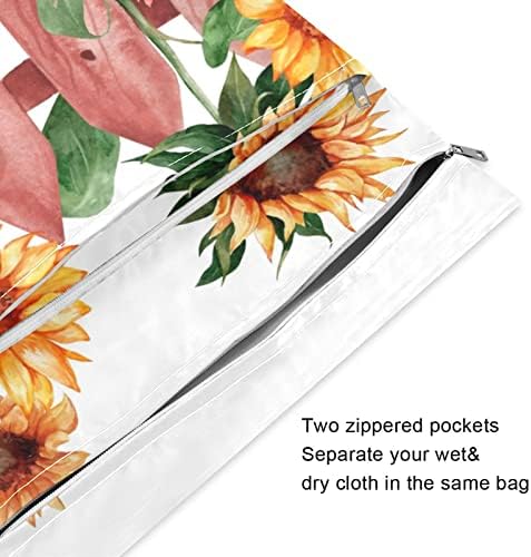 Kigai Garden Петлите Слънчогледи Влажен Сух Пакет 2 бр., Водоустойчива Чанта За Съхранение на Памперси За многократна употреба, Чанта