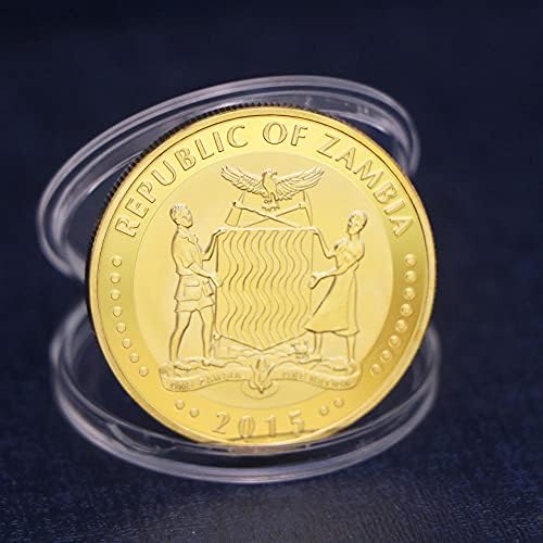 Криптовалюта Любима Монета Възпоменателна Монета Африка Замбия Диамантена Леопард Диво Животно Слон Са Подбрани Монета Щастливата Монета