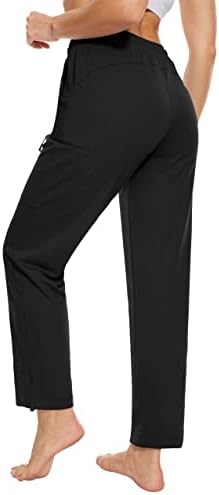 Специални Дамски Памучни Спортни Панталони-карго Yoga Фоайе от Джърси с Директни Штанинами и 5 джобове с цип